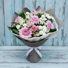 Букет цветов из:  Герберы, Альстромерии и Хризантемы в Галюгаевской