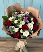 Букет цветов из:  Розы и Альстромерии в Галюгаевской