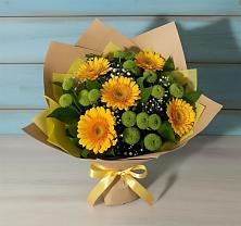 Букет цветов из:  Герберы и Хризантемы в Галюгаевской