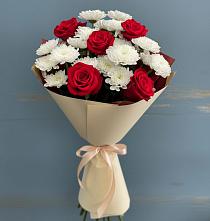 Букет цветов из:  Розы и Хризантемы в Галюгаевской