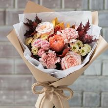 Букет цветов из:  Гвоздики, Хризантемы и Розы в Галюгаевской