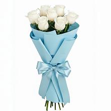 Букет 7 белых роз Проуд в Галюгаевской