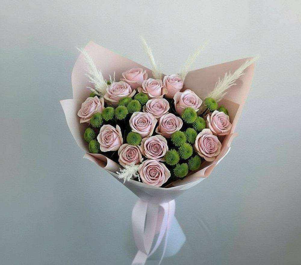 Букет цветов из: Розы и Хризантемы в Галюгаевской