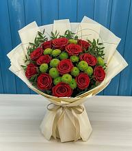 Букет цветов из:  Розы и Хризантемы в Галюгаевской