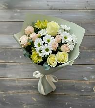 Букет цветов из:  Альстромерии, Розы и Хризантемы в Галюгаевской