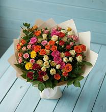 Букет Микс из разноцветных кустовых роз #REPLACE_PRED# Галюгаевской